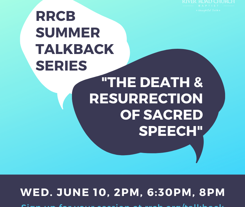 Talkback Session: “The Death and Resurrection of Sacred Speech”