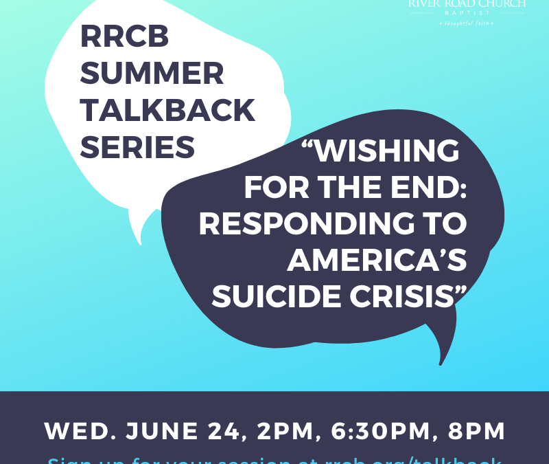 Talkback Session: “Wishing for the End: Responding to America’s Suicide Crisis”