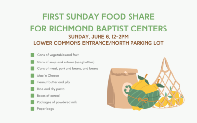 First Sunday Food Share -June 6, 2021